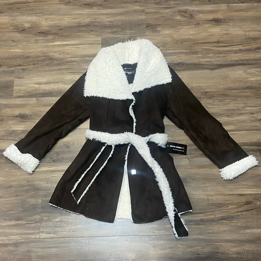 Vintage Brown and Cream Sherpa Coat - Picture 1 of 3